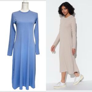 Uniqlo Ribbed Long Sleeve Flare Dress - Size S